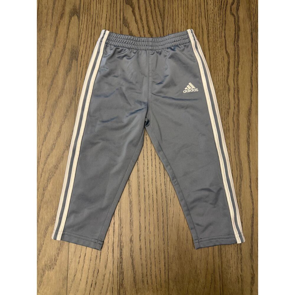 Adidas 24M Toddler Track Pants Gray 3 Stripe Joggers